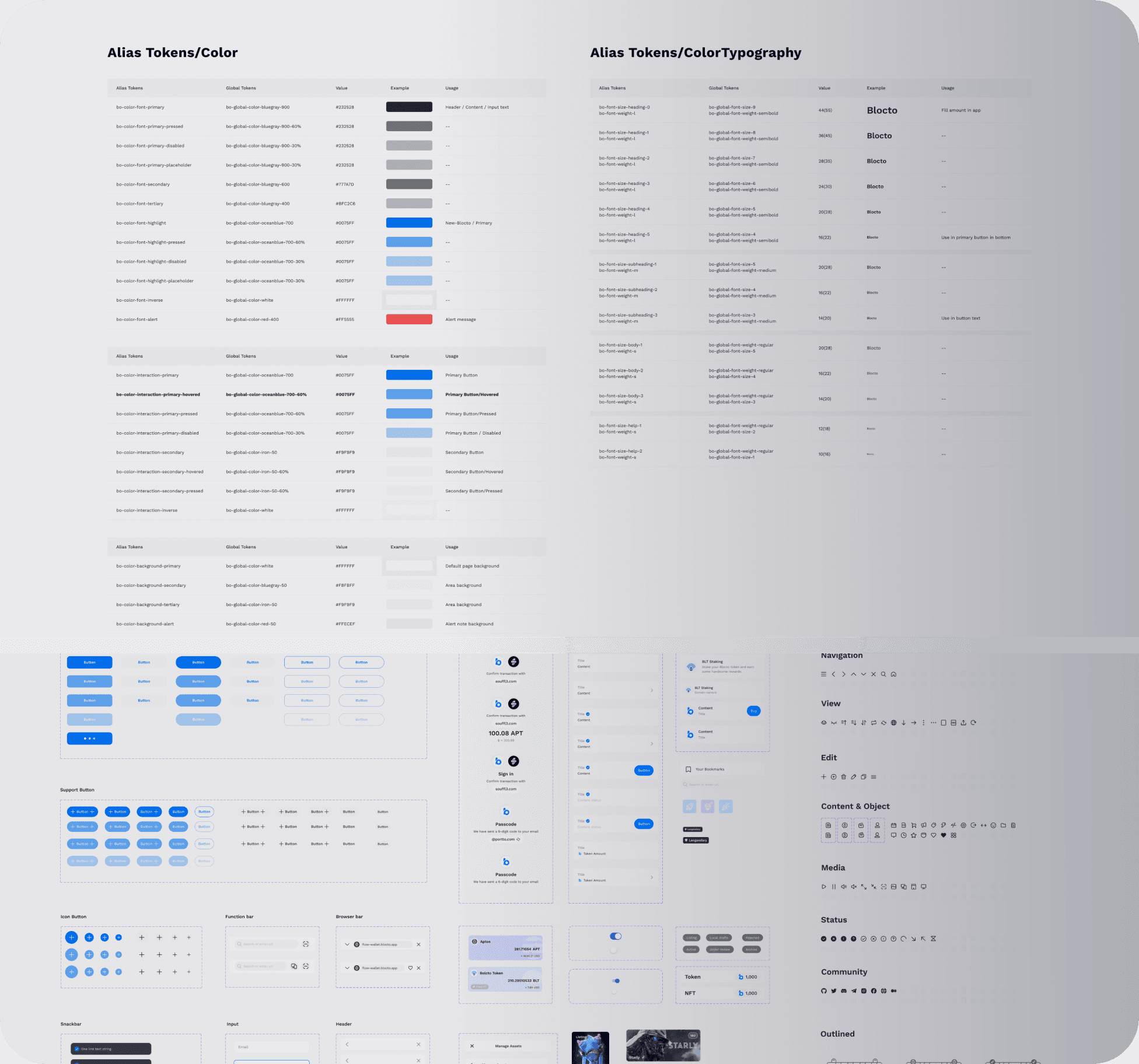Design system tokens, components, and icon library